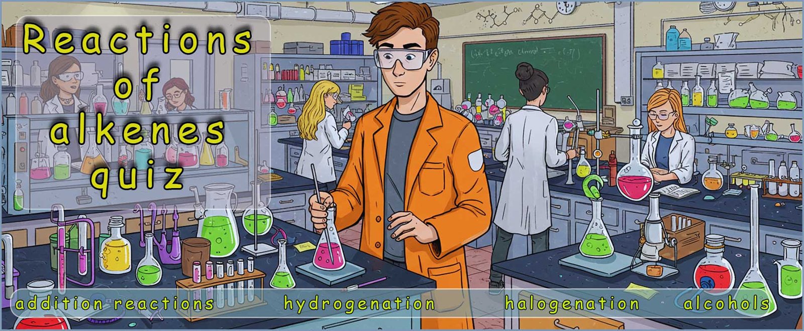 Header image- reactions of alkenes quiz.